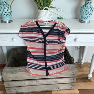 Striped sheer blouse